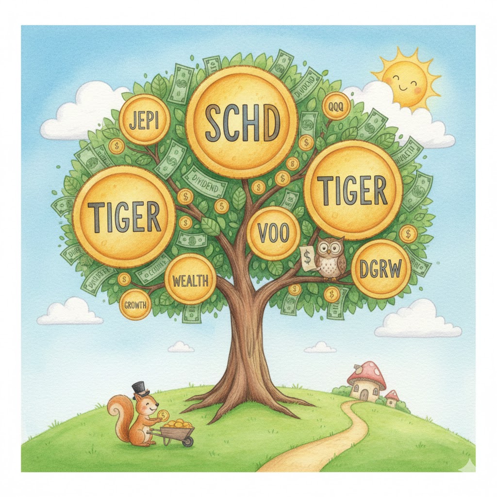 가장 대표되는 배당주를 돈이 열리는 나무 이미로 표현해봤습니다.